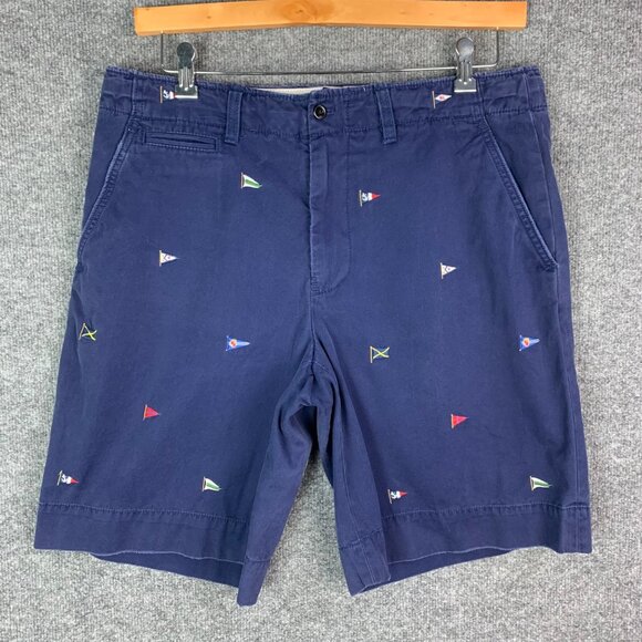Polo Ralph Lauren Short Mens Sz 33 Nautical Flags Knots All Over Embroidered - Picture 1 of 10